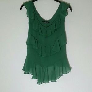 Must Have brand Tiered Ruffle Sheer Top with Ties
